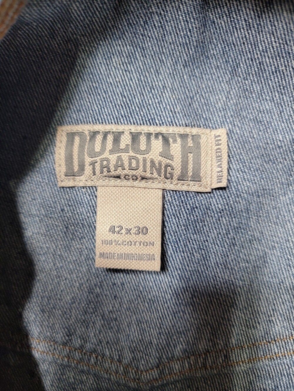 Duluth Trading Co Denim Jeans Mens 42x30 Blue Heavyweight Utility Workwear - Picture 11 of 15